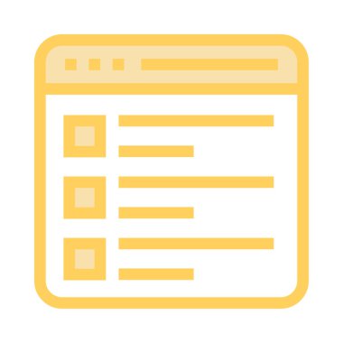 web sayfası ince renk çizgisi vektör simgesi