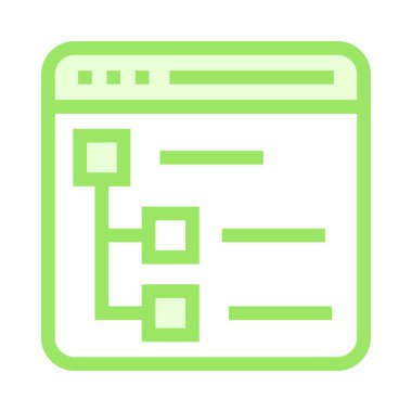 menü tarayıcı ince renk çizgisi vektör simgesi