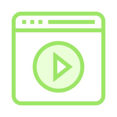 online video ince renk çizgisi vektör simgesi