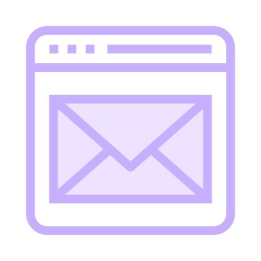 e-posta tarayıcı ince renk çizgisi vektör simgesi
