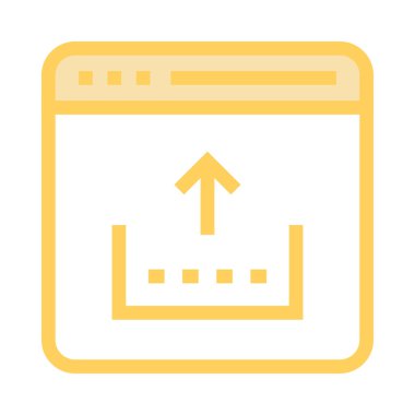 yükleme tarayıcı ince renk çizgisi vektör simgesi