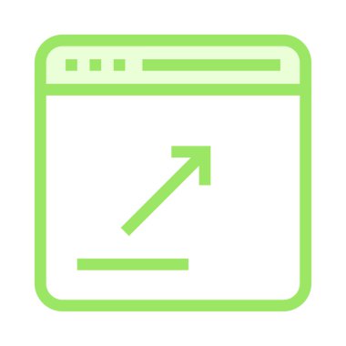 ok tarayıcı ince renk çizgisi vektör simgesi