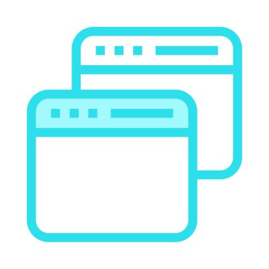 birden çok tarayıcı ince renk çizgisi vektör simgesi