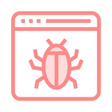 hata tarayıcı ince renk çizgisi vektör simgesi