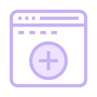 web sayfası ince renk çizgisi vektör simgesi ekle