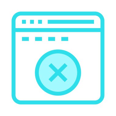 cancel browser thin color line vector icon