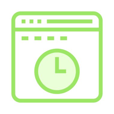 saat tarayıcı ince renk çizgisi vektör simgesi