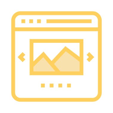 online galeri ince renk çizgisi vektör simgesi