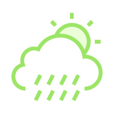 güneş ince renk çizgisi vektör simgesi