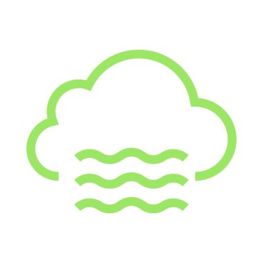 bulut rüzgarlar ince renk çizgisi vektör simgesi