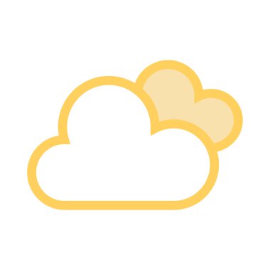 bulut ince renk çizgisi vektör simgesi