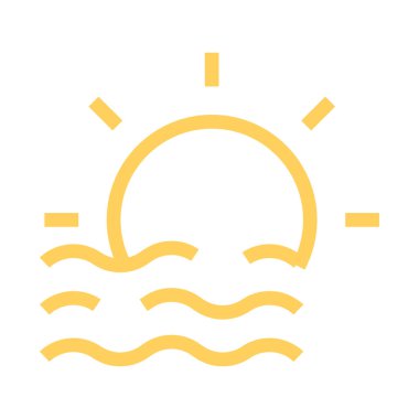 nehir parlaklık ince renk çizgisi vektör simgesi