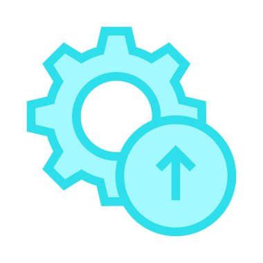 yükleme ayar ince renk çizgisi vektör simgesi