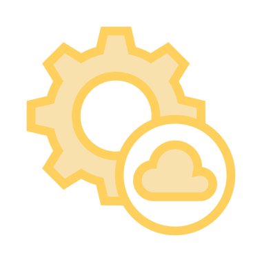 bulut ayarı ince renk çizgisi vektör simgesi