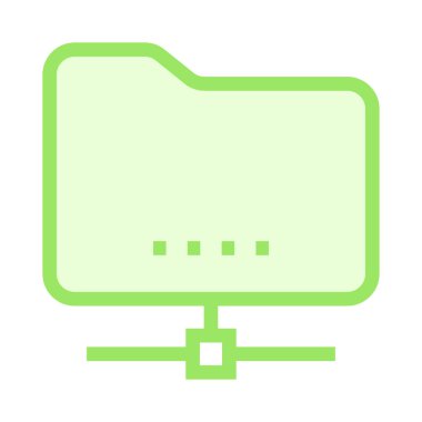 klasör paylaşımı ince renk çizgisi vektör simgesi