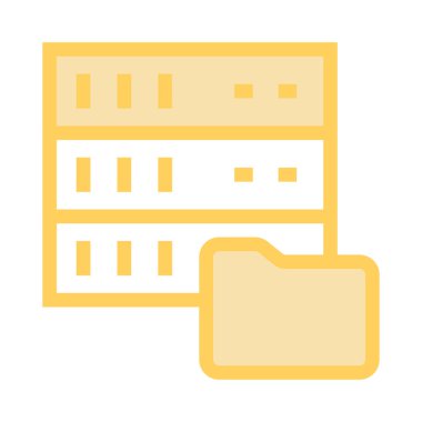 klasör sunucusu ince renk çizgisi vektör simgesi