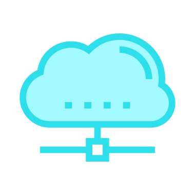 bulut paylaşımı ince renk çizgisi vektör simgesi