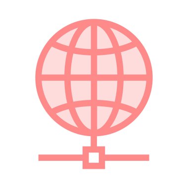 küre paylaşımı ince renk çizgisi vektör simgesi