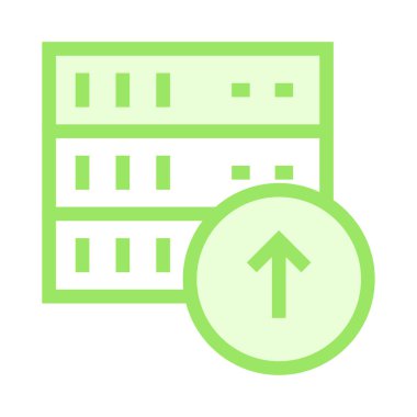 yükleme sunucusu ince renk çizgisi vektör simgesi