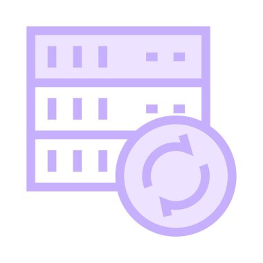 sunucu ince renk çizgisi vektör simgesi ni yeniden yükleme