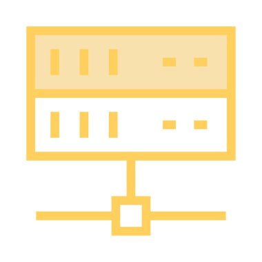 sunucu ince renk çizgisi vektör simgesi