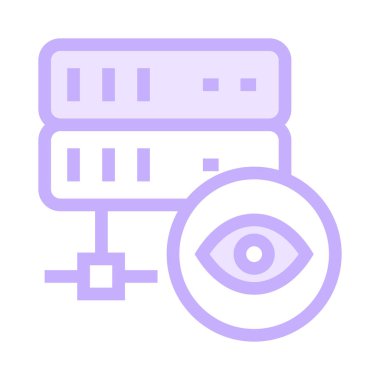 sunucu ince renk çizgisi vektör simgesini görüntüle