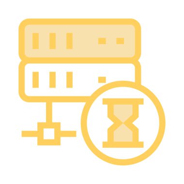 kum saati sunucusu ince renk çizgisi vektör simgesi