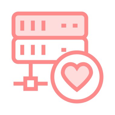 favori sunucu ince renk çizgisi vektör simgesi