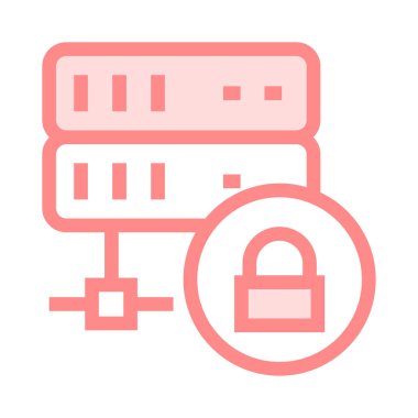 güvenli sunucu ince renk çizgi vektör simgesi