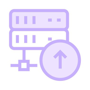 yükleme sunucusu ince renk çizgisi vektör simgesi