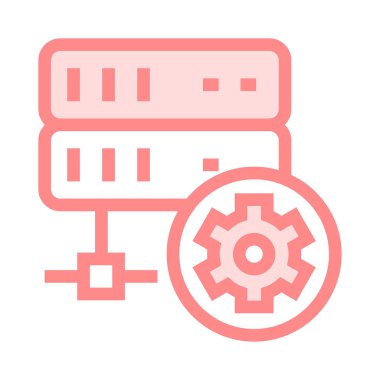 sunucu ince renk çizgisi vektör simgesi ayarlama