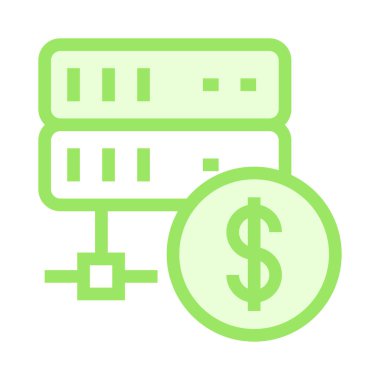 dolar sunucu ince renk çizgisi vektör simgesi