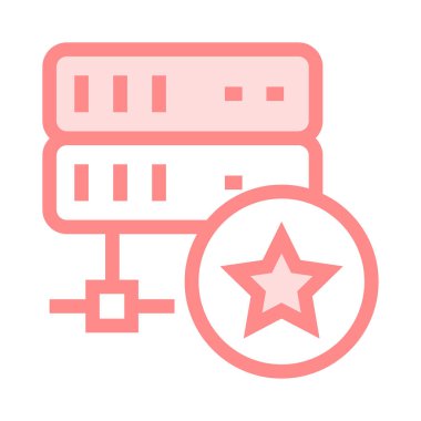 favori sunucu ince renk çizgisi vektör simgesi