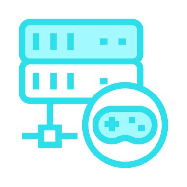 oyun sunucusu ince renk çizgisi vektör simgesi