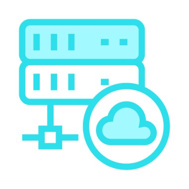 bulut sunucusu ince renk çizgisi vektör simgesi