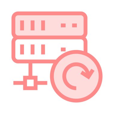 sunucu ince renk çizgisi vektör simgesi ni yeniden yükleme