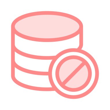 ban veritabanı ince renk çizgisi vektör simgesi