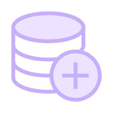 veritabanı ince renk çizgisi vektör simgesi ekleme