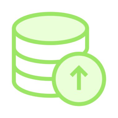 yükleme veritabanı ince renk çizgisi vektör simgesi