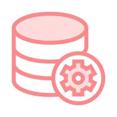 veritabanı ince renk çizgisi vektör simgesi ayarlama