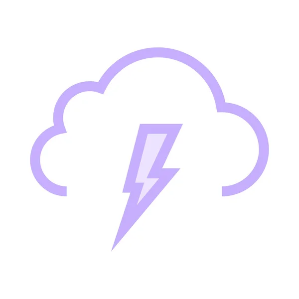 Cloud Flash Dunne Kleur Lijn Vector Pictogram — Stockvector