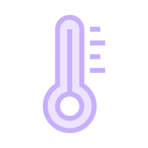 Temperatura Ícone Vetor Linha Cor Fina —  Vetores de Stock