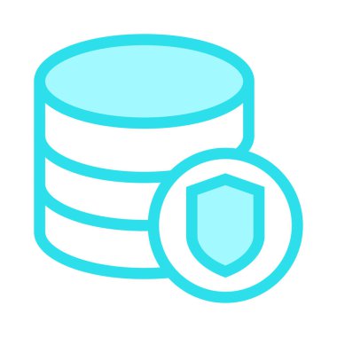 kalkan veritabanı ince renk çizgisi vektör simgesi