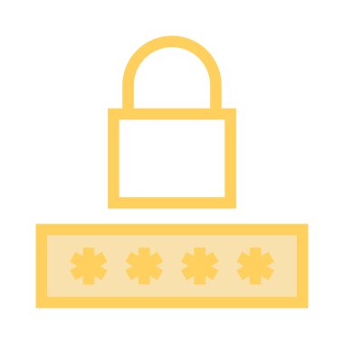 şifre kilit ince renk çizgi vektör simgesi