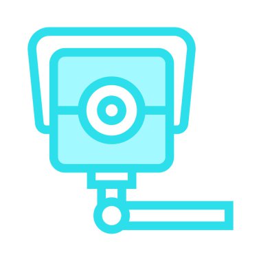 CCTV ince renk çizgi vektör simgesi