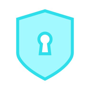 güvenli kilit ince renk çizgisi vektör simgesi