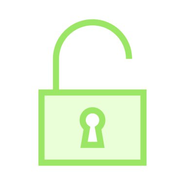 ince renk çizgi vektör simgesi kilidini