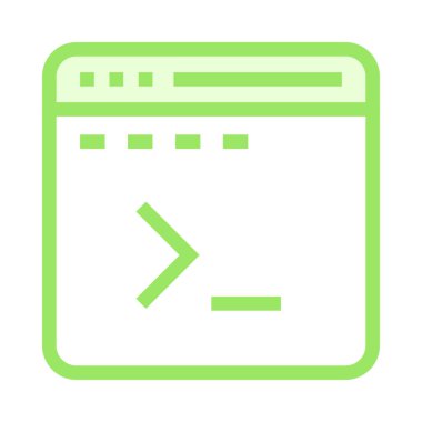 kodlama tarayıcı ince renk çizgisi vektör simgesi