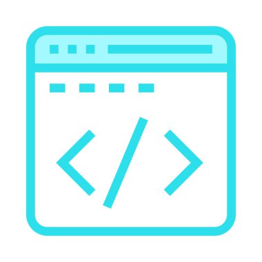 kodlama tarayıcı ince renk çizgisi vektör simgesi