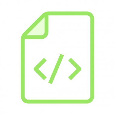 kodlama dosyası ince renk çizgisi vektör simgesi